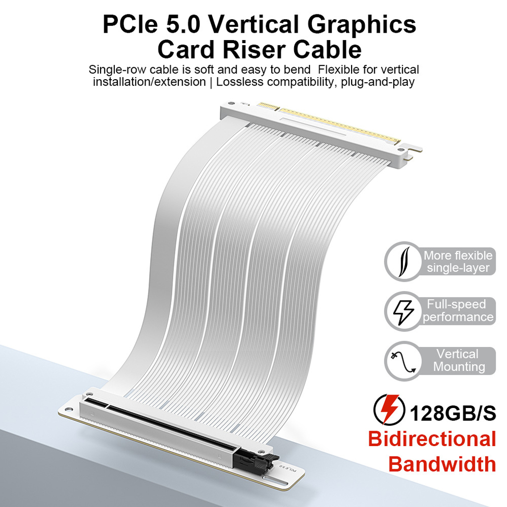 Pcie 5.0 Gpu Riser Cable - Cabo Riser PCI‑E 5.0 X16 para