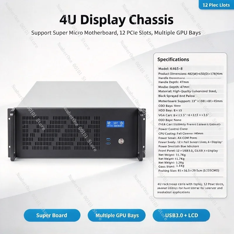 Chassi de Servidor 4U com 12 S - Server Gpu Chassis 4U avaliação e preço